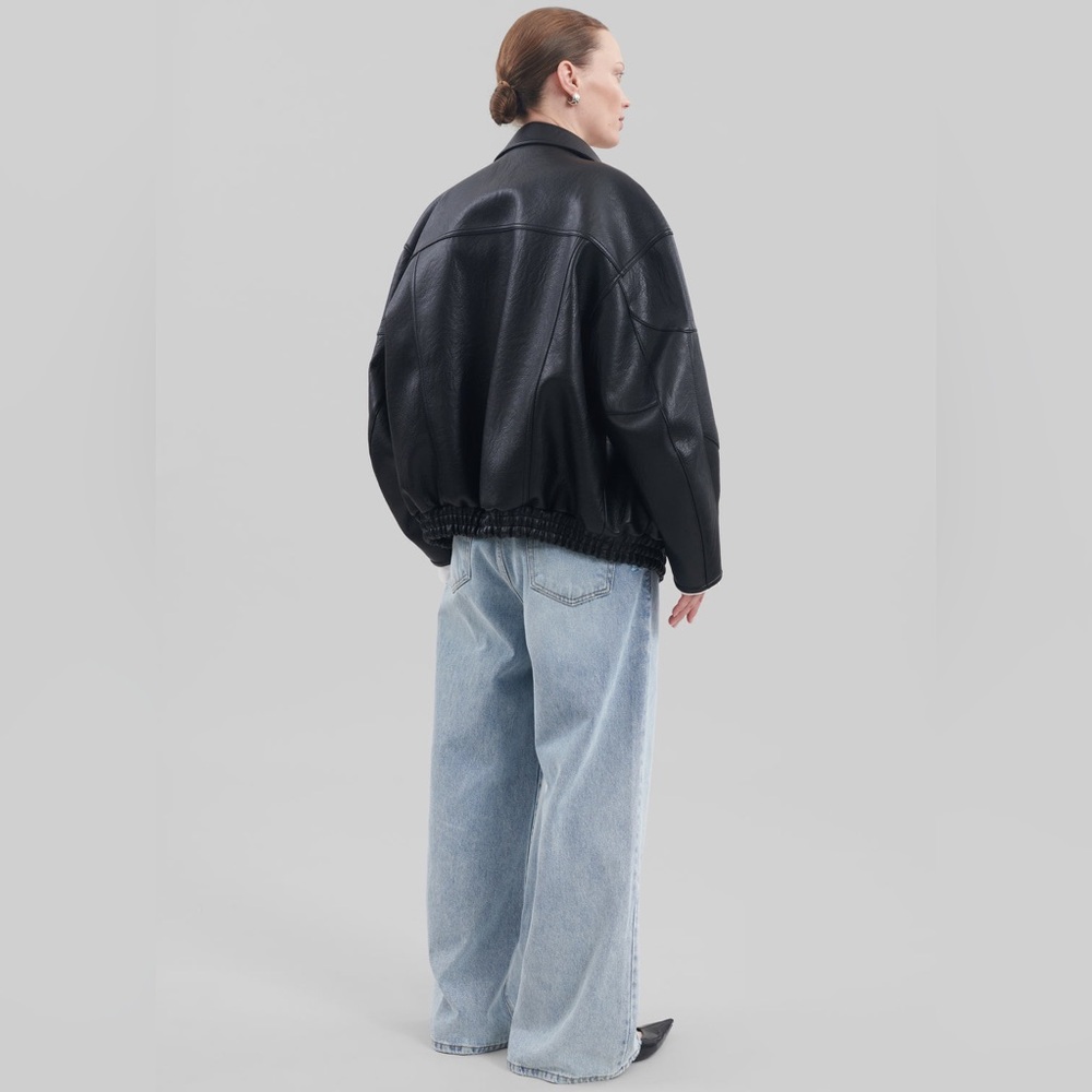 NEW The Frankie Shop ENORA FAUX LEATHER JACKET - BLACK - Picture 12 of 16